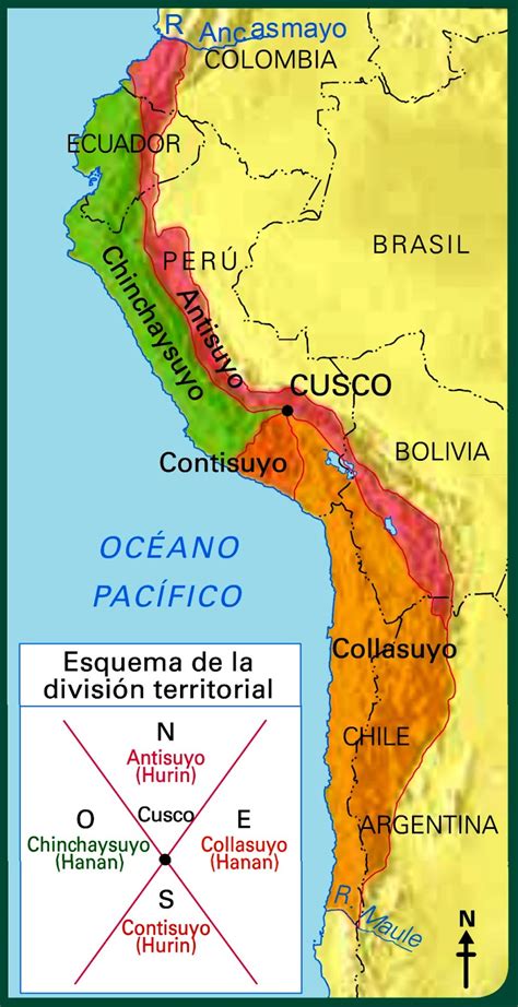 Dibuje El Mapa Del Tahuantinsuyo Con Sus Respectivas Zonas O Regiones