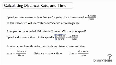 1.1 Calculating Distance, Rate, and Time   YouTube