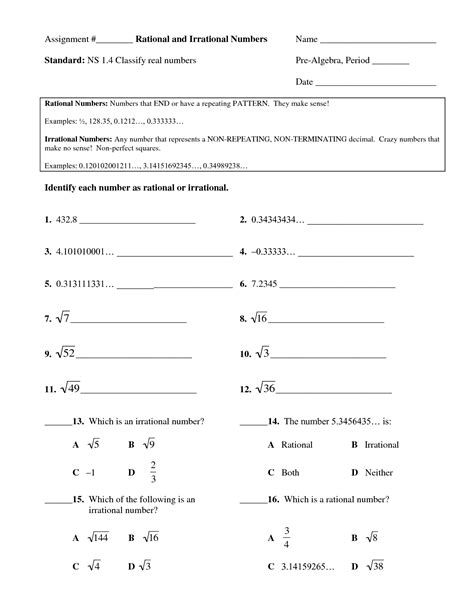 10 Best Images of Classifying Real Numbers Worksheet ...