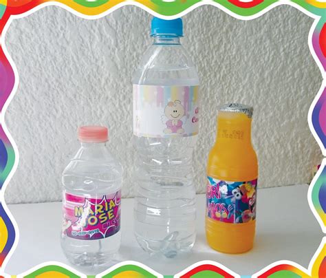 10 Etiquetas Para Botellas De Agua   $ 40.00 en Mercado Libre