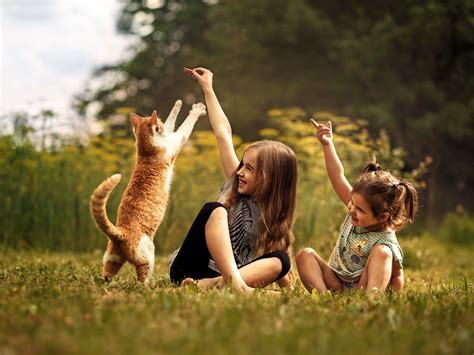 10 Imágenes De Tiernos Niños Jugando Con Gatos