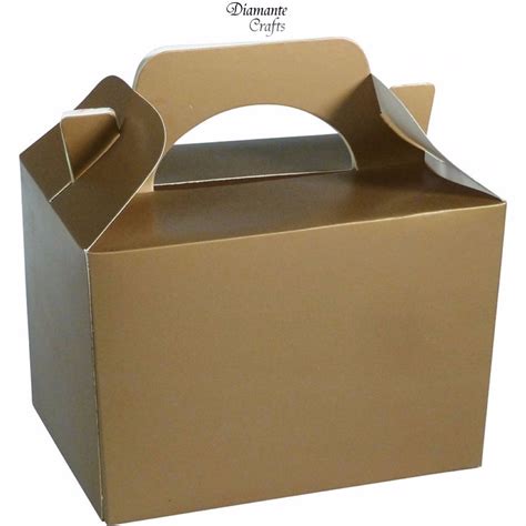 10 Party Boxes Solid Colour Plain Cardboard Lunch Food ...