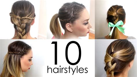 10 Quick & Easy Everyday Hairstyles in 5 minutes   YouTube
