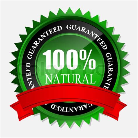 100% natural green label isolated on whitevector ...
