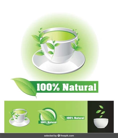 100% natural tea illustration Vector | Free Download