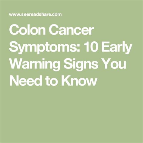 1000+ ideas about Colon Cancer Symptoms on Pinterest ...
