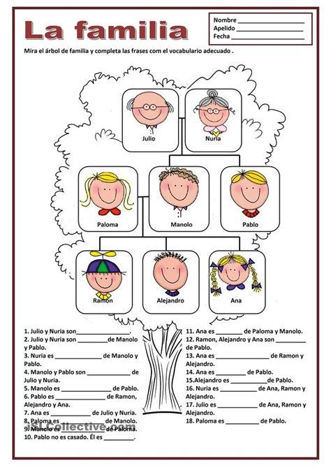 1000+ ideas about Spanish Worksheets Family on Pinterest ...