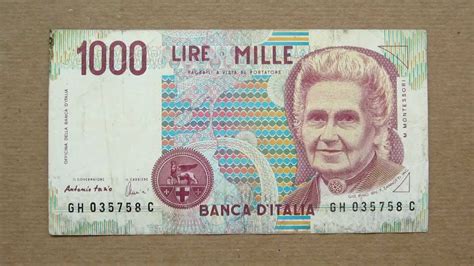 1000 Italian Lire Banknote  Thousand Italian Lire / 1990 ...
