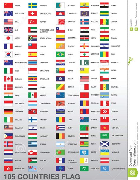 105 landsflaggor vektor illustrationer. Illustration av ...