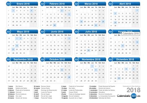 11 plantillas de calendarios para 2018