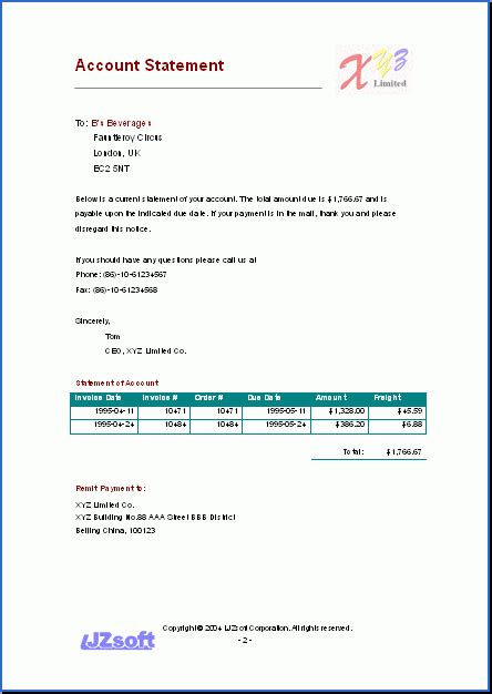11+ sample statement of account template | Case Statement 2017