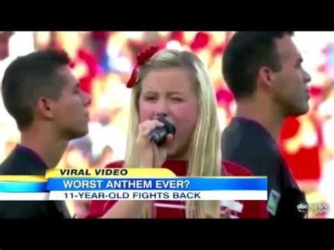 11 Year Old Singer Explains  Worst National Anthem ...