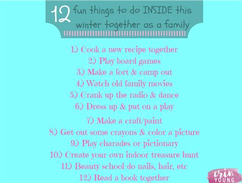 12 Fun Things to do Inside this Winter as a Family!   Erin ...