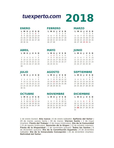 15 imágenes de calendario laboral 2018 de Madrid para ...