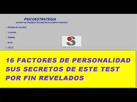 16 FACTORES DE PERSONALIDAD, TEST APLICADO EN 70% DE LAS ...