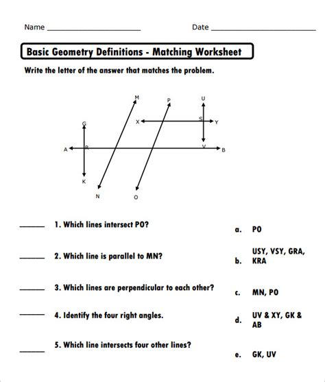 16 Sample High School Geometry Worksheet Templates | Free ...