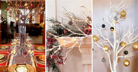 17 Ideas para decorar tu casa con ramas secas en Navidad