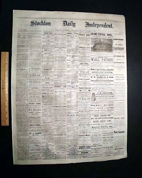 1880 Old West Newspaper From Stockton CA ...