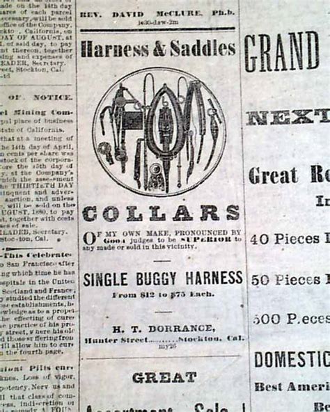 1880 Old West Newspaper From Stockton CA ...