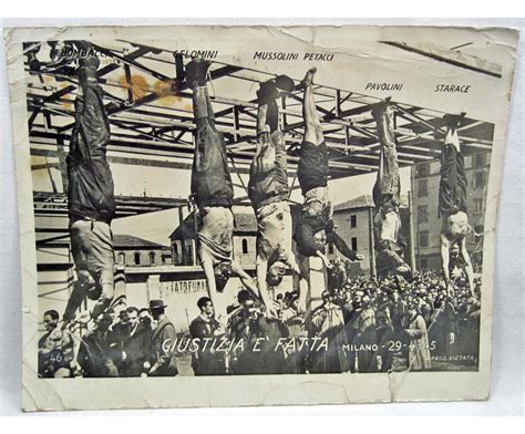 1945 PHOTO OF MUSSOLINI & 5 OTHERS HANGING FROM THEIR ...