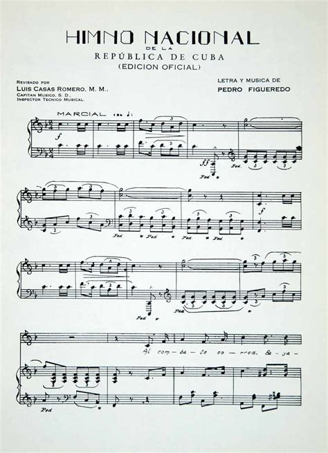 1949 Sheet Music Cuba Himno Nacional National Anthem La ...