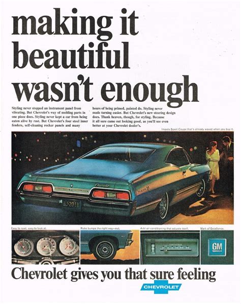 1967 Chevrolet Impala Sport Coupe Ad Photo Picture