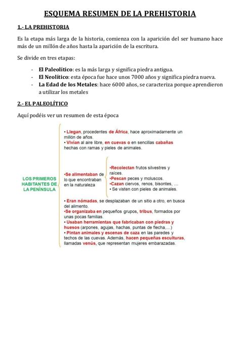 2.1 esquema resumen de la prehistoria  1