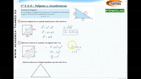 2º ESO: Tema 11   Teorema de Pitágoras   YouTube