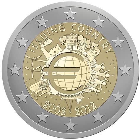 2 Euro Münze  10 Jahre Euro Bargeld  2012