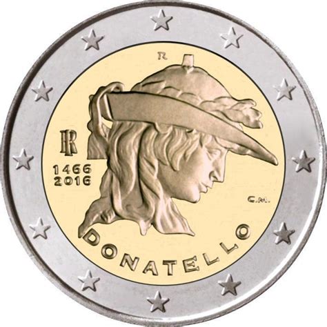 2 Euros Commémorative Italie 2016 Donatello Pièce   Romacoins