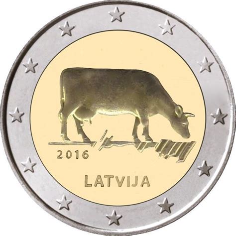 2 Euros Commémorative Lettonie 2016 Pièce Vache   Romacoins