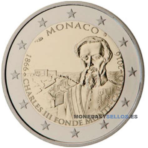 2 EUROS CONMEMORATIVOS MONACO 2016 | Monedas y sellos online