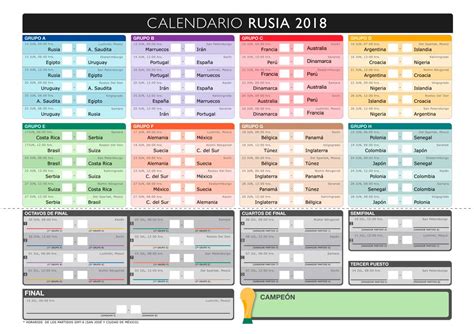 20 calendarios del Mundial de Fútbol 2018 para descargar e ...