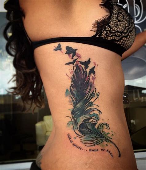 20+ Feather Tattoo Ideas for Women | Watercolor quote ...