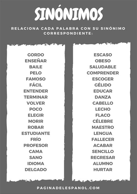 20 sinónimos | La página del español