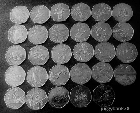 2011 Royal Mint London 2012 Olympic 50p Fifty Pence Coins ...