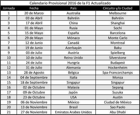 2016 Mundial Calendario