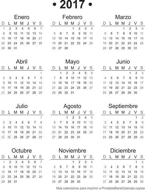 2017 Calendario Para Imprimir   Calendarios Para Imprimir