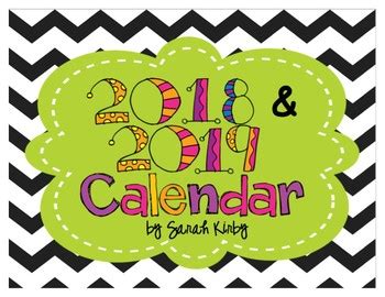 2018 AND 2019 Editable Calendar   PDF Version by Sarah ...