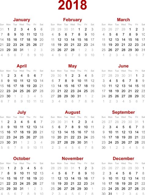 2018 Calendar | 2018 calendar printable