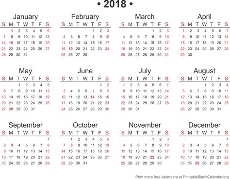 2018 calendar   Printable Blank Calendar.org