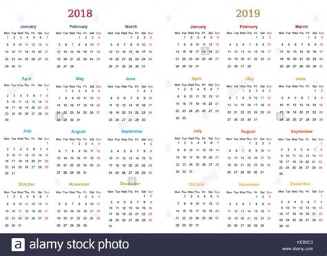2018 Calendar Simple Vector Calendar Stock Photos & 2018 ...