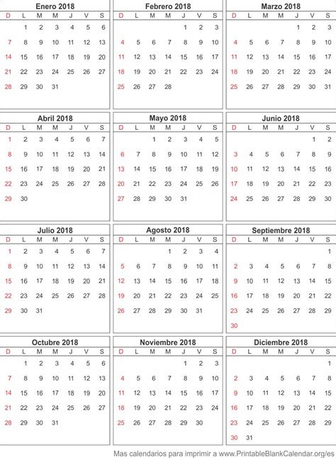 2018 calendario   Calendarios Para Imprimir