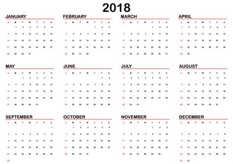 2018 calendario planificador plantilla vector | Descargar ...