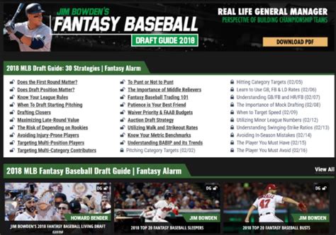 2018 Fantasy Baseball Draft Guide: Fantasy Alarm presents ...