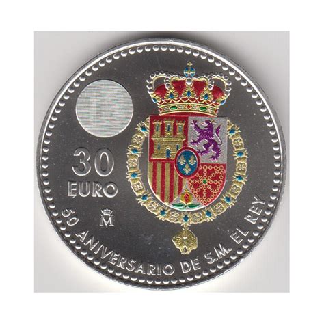 2018. Moneda 30 euros España  50º Aniversario rey ...