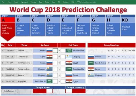 2018 World Cup Russia Free Predictor Template | Spreadsheet1