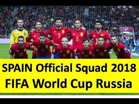 2018 World Cup | SPAIN Official Squad 2018 FIFA World Cup ...