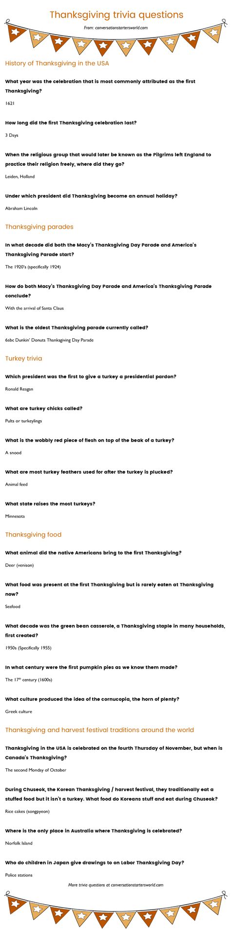 21 Thanksgiving trivia questions most people don t know ...