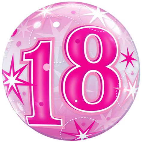 22  18th Birthday Pink Sparkly Bubble Balloon
